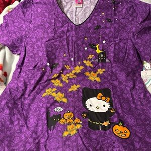Hello Kitty Halloween scrub top NWT
